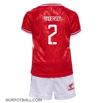 Billige Fotballdrakt Danmark Joachim Andersen #2 Replika Hjemmedraktsett Barn EM 2024 Kortermet (med bukser)